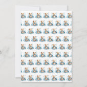 Adorable Blue Watercolor Teddy Bear Baby Dusche Einladung (Rückseite)