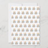 Adorable Blue Watercolor Teddy Bear Baby Dusche Einladung (Rückseite)