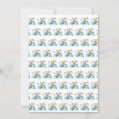 Adorable Blue Watercolor Teddy Bear Baby Dusche Einladung (Rückseite)