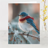 Adorable Bluebird im Scara Karte (Gelbe Blume)