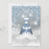 Adorable blühende Kleidung silberglänzende Tropfen Einladung (Rückseite)