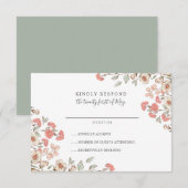 Adorable Blush Blume Hochzeit RSVP Karte (Vorne/Hinten)