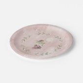 Adorable Blush Boho Babydusche Elefant Pappteller (Schrägansicht)