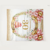Adorable Blush Gold Party Banner zum 30. Geburtsta Wandteppich (Vorderseite (Horizontal))