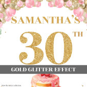 Adorable Blush Gold Party Banner zum 30. Geburtsta Wandteppich
