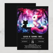 Adorable Boho Cat Birthday Einladung (Vorne/Hinten)