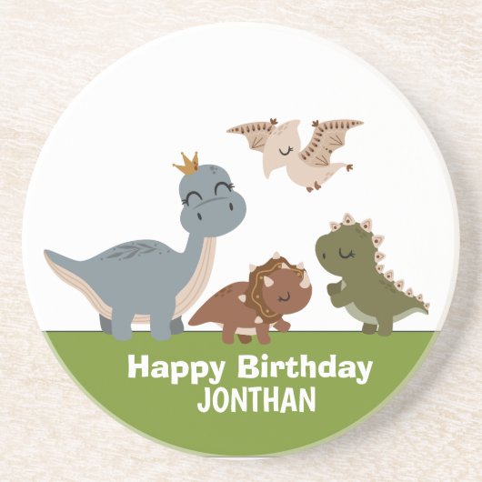 Adorable Boho Dinosaur Party Getränkeuntersetzer (Vorne)