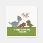 Adorable Boho Dinosaur Party Serviette (Vorderseite)