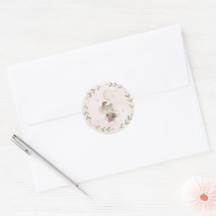Adorable Boho Elephant   Botanische Babydusche Runder Aufkleber