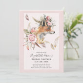 Adorable BOHO Fox Brautparty Einladung (Stehend Vorderseite)