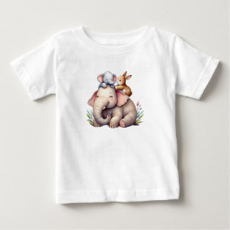Adorable Boho Shirt for Babies | Elephant & Bunny 