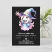 Adorable Boho Wizard Geburtstag Einladung (Stehend Vorderseite)