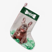 Adorable Bone Custom Foto Pet Hund Kleiner Weihnachtsstrumpf (Vorderansicht (hängend))
