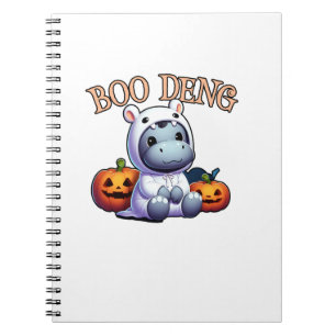 Adorable BOO DENG My Moo Thang Baby Hippo Hallowee Notizblock