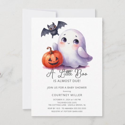Adorable Boo ist fast passend Babydusche Einladung (Vorderseite)