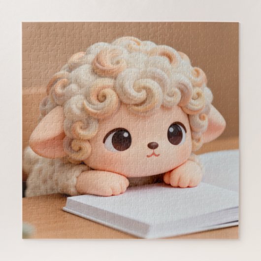 Adorable Bookworm Lamb Puzzle (Vertikal)