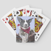 Adorable Border Collie Heeler Mix Dog Sketch Spielkarten (Rückseite)