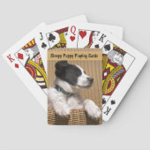 Adorable Border Collie Heeler Sleepy Puppy Spielkarten (Rückseite)