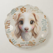 Adorable Borzoi Face Cushion Round Pillow Rundes Kissen (Rückseite)