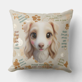 Adorable Borzoi Face Cushion Throw Pillow Kissen