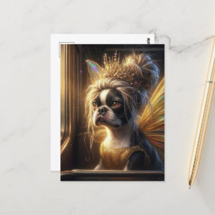 Adorable Boston Terrier Fairy Postkarte