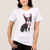 Adorable Boston Terrier Valentine Tri-Blend Shirt (Vorderseite)