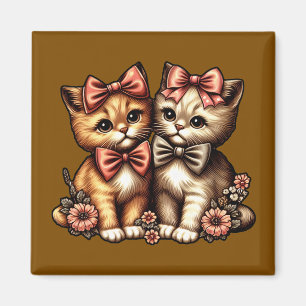 Adorable Bow-tied Kittens Magnet