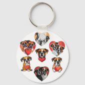 Adorable Boxer Hund mit Wasserfarbe für das rote H Schlüsselanhänger (Vorderseite)