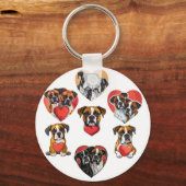 Adorable Boxer Hund mit Wasserfarbe für das rote H Schlüsselanhänger (Vorderseite)
