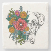 Adorable Boxer Hund-Untersetzer Steinuntersetzer (Vorderseite)