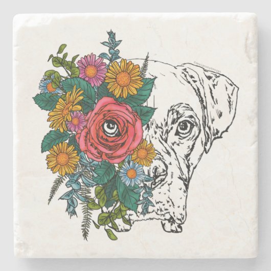 Adorable Boxer Hund-Untersetzer Steinuntersetzer (Vorderseite)