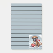 Adorable Boxer Welpe in Snowy Landschaft Post-it Klebezettel (Vorderseite)
