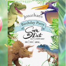 Adorable Boy Dinosaur Birthday Einladung