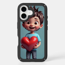 Adorable Boy mit Herz-iPhone Case