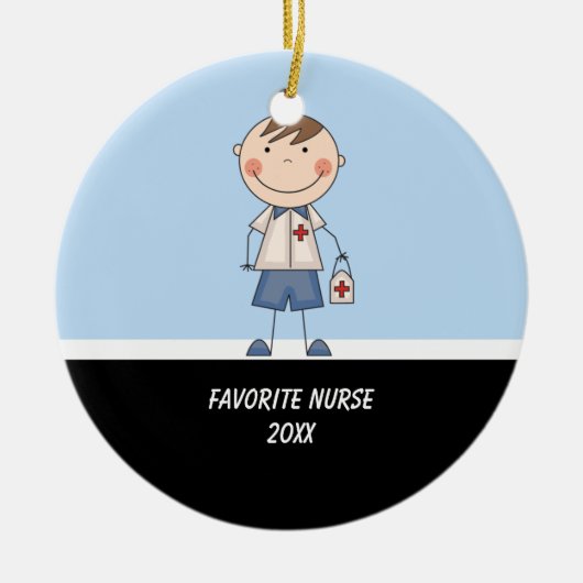 Adorable Boy Nurse Ornament (Vorne)