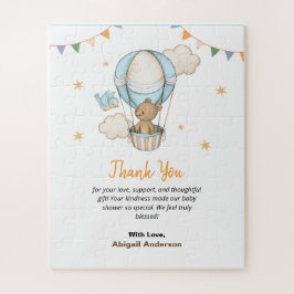 Adorable Boy Teddy Bear Baby Dusche Vielen Dank Puzzle