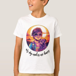 Adorable Boy und seine Niedliche Welpe | Kinder T-Shirt