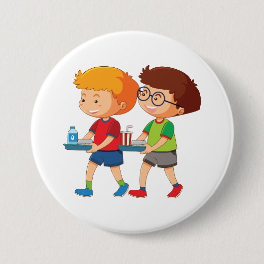 Adorable Boys, die Lebensmittel mitführen Button (Vorderseite)