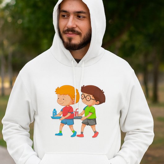 Adorable Boys, die Lebensmittel mitführen Hoodie