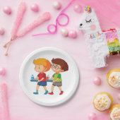 Adorable Boys, die Lebensmittel mitführen Pappteller (Party)