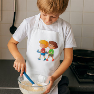 Adorable Boys, die Lebensmittel mitführen Schürze