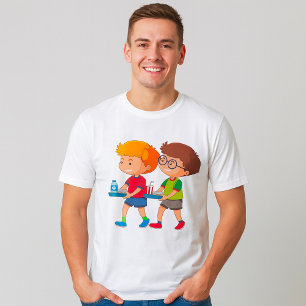 Adorable Boys, die Lebensmittel mitführen T-Shirt