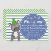 Adorable Boy's Hund Welpe zum Geburtstag Einladung (Vorne/Hinten)