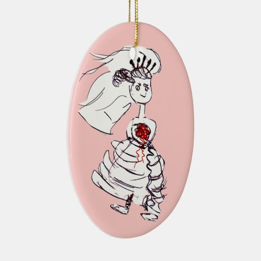 Adorable Bride Keramikornament (Rechts)