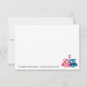 Adorable Bridge and Groom Owls Wedding RSVP Card (Rückseite)