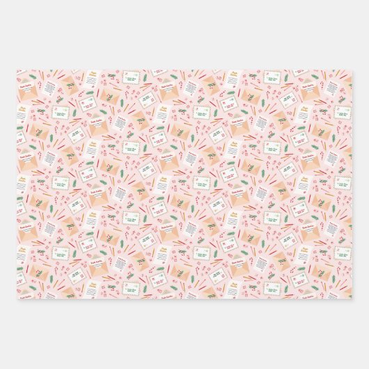 Adorable Briefe an Weihnachtsmuster Geschenkpapier Set (Vorderseite)