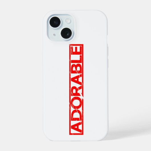 Adorable Briefmarke iPhone 15 Hülle (Rückseite)