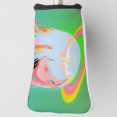 Adorable Bright Neon Halo Anime Girl Golf Headcover (Rotieren 90)