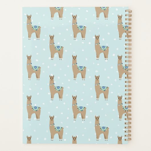 Adorable Brown Alpaca Personalisiert Planer (Rückseite)