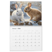 Adorable Brown and White Bunny Rabbits 2026 Kalender (Jan 2026)
